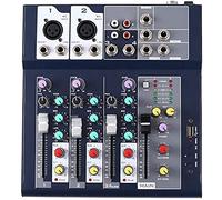 ZHCHAO - Mezclador profesional de 4 canales y 2 buses con entrada de reproductor Bluetooth/USB/MP3, potencia de 48 V, para grabar música de escenario DJ