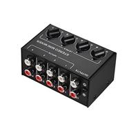 ZHCHAO Mini mezclador de audio estéreo con 4 canales. Entradas Controles de volumen separados Cáscara de metal completa