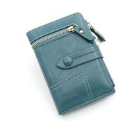 ZHCHAO Monedero Corto con Cremallera y Hebilla for Mujer, Cartera multitarjeta de Gran Capacidad(BLU)