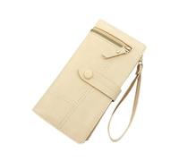 ZHCHAO Monedero Largo con Cremallera y Hebilla de Monedero multitarjeta de Gran Capacidad for Mujer(Beige)