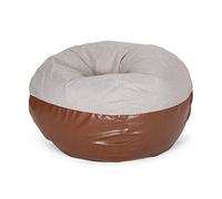 ZHCHAO Mueble Beanbag De Tela De Cuero De 5 Pies En Dos Tonos Gris Claro Y Café