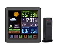 ZHCHAO Multifuncional Pantalla Táctil Tecla Reloj Climático Pantalla a Color Interior y Exterior Higrógrafo (Color: D, Tamaño: 13,5 * 13,5 * 3 cm)