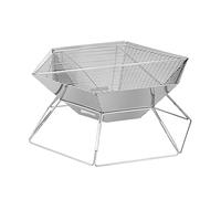 ZHCHAO - Parrilla de acero inoxidable para barbacoa, estufa de leña, plegable, para el hogar, cocina, té, asado