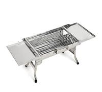 ZHCHAO - Parrilla plegable multifuncional de acero inoxidable para exteriores