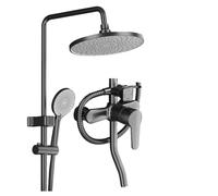 ZHCHAO - Pistola de ducha de lluvia para el hogar, baño de ducha gris, baño de temperatura constante, juego de secado de flores, baño con boquilla