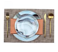 ZHCHAO Plato cuadrado para decoración de mesa de comedor, juego de servilletas, vajilla combinada, plato occidental para restaurante