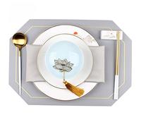 ZHCHAO Plato llano de pintura de paisaje, plato, mantel individual, juego de servilletas, combinación de vajilla, plato occidental, mesa de restaurante