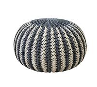 ZHCHAO Precioso hogar Decorativo Asiento de Patio Estilo Tejido a Mano de algodón Tejido extraíble Taburete otomanos Taburete de Suelo Redondo(50)