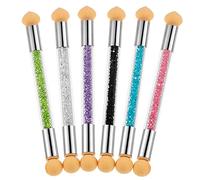 ZHCHAO Reemplace las cabezas de esponja Arte de las uñas Pincel de la pluma Pintura de la pluma Doting Puntas de doble extremo Bricolaje Herramienta de manicura de mango de diamantes de imitación