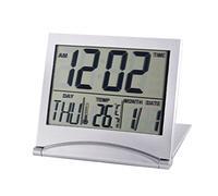 ZHCHAO - Reloj despertador digital LCD plegable para escritorio, estación meteorológica, temperatura y viaje