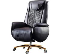 ZHCHAO Silla de Oficina con calefacción Silla reclinable ejecutiva con reposapiés Silla de Oficina reclinable for el Cuello(Blue,White)