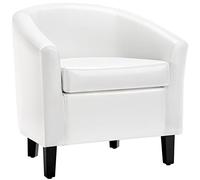 ZHCHAO Silla tapizada de Piel sintética Blanca for Sala de Estar, sofá Individual, Silla de tocador(Blue,White)