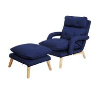 ZHCHAO Sillón reclinable for Dormitorio, sofá Individual Plegable de Tela, Silla for Sala de Estar(Blue,White)
