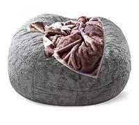 ZHCHAO Sofá Cama Gigante de Peluche de 180 cm, Bolsa de Frijoles, Silla, Asiento de habitación, Puff, futón, sofá, Muebles de salón para Relajarse (sin Relleno, sin Forro)(Gray)