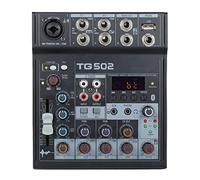 ZHCHAO TG 502 Mezclador de audio 4 canales de sonido estéreo de consola 48V Phantom Power for transmisión en Podcast