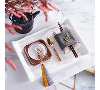 ZHCHAO Un juego de cubertería occidental con plato de comida y servilleta con hebilla, combinación de decoración de mesa