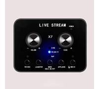 ZHCHAO X7 Mezclador de audio Tarjeta de sonido externa Auriculares Micrófono Webcast Live Broadcast Changer de voz for computadora Tableta de teléfono inteligente