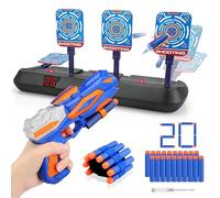 Zhcuves Diana Electronica con Pistola para Nerf, Objetivo de Tiro Automático con 20 Balas & Muñequeras, Juguete Niños 3 4 5 6 7 8 9 10 11 12 Años Regalos Cumpleaños Navidad Juego Gun Infantil