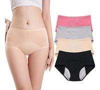 ZHCWEP Everdries Panties for Women Over 60,Everdries Leakproof Ladies Underwear,Incontinence Underwear for Women (XL,4Pcs-c)