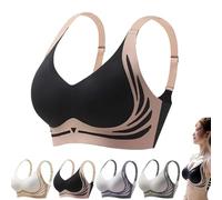 ZHCWEP Sujetador Push-up sin Costuras Potente,Sujetador Push-up sin Aros Que realza y antiflacidez,Sujetadores sin Costuras de Cobertura Total para Uso Diario (Negro,XL)