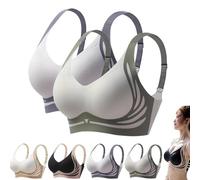 ZHCWEP Sujetador Push-up sin Costuras Potente,Sujetador Push-up sin Aros Que realza y antiflacidez,Sujetadores sin Costuras de Cobertura Total para Uso Diario (Verde+Azul,M)