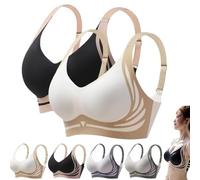 ZHCWEP Sujetador Push-up sin Costuras Potente,Sujetador Push-up sin Aros Que realza y antiflacidez,Sujetadores sin Costuras de Cobertura Total para Uso Diario (Negro+Beige,XXL)