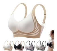 ZHCWEP Sujetador Push-up sin Costuras Potente,Sujetador Push-up sin Aros Que realza y antiflacidez,Sujetadores sin Costuras de Cobertura Total para Uso Diario (Beige,XL)