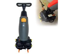 ZHDANB fregadora Manual, fregadora compacta, Ancho de Limpieza 17", cepillos Dobles, Cabezal Giratorio 360°, fregadora y abrillantadora, para Uso doméstico, Oficina, hotelero Grey-Standard