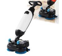 ZHDANB fregadora Manual, fregadora Industrial, Ancho de Limpieza 17", cepillos Dobles, Cabezal Giratorio 360°, fregadora y abrillantadora, para Uso doméstico, Oficina, hotelero White-Standard