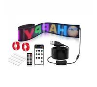 ZHDANB Letrero LED programable, Señalización LED Programable, App Bluetooth,Control Remoto, Panel LED USB 5V,Ojos de Diablo, Pizarra de Mensajes LED, para Tiendas,Coches,Bares 16x192