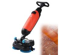 ZHDANB máquina fregadora, fregadora autopropulsada, Ancho de Limpieza 17", cepillos Dobles, Cabezal Giratorio 360°, máquina de Limpieza de Suelos, para Uso doméstico, Oficina, hotelero Red-Standard