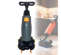 ZHDANB máquina fregadora, fregadora compacta, Ancho de Limpieza 17", cepillos Dobles, Cabezal Giratorio 360°, fregadora y abrillantadora, para Uso doméstico, Oficina, hotelero Grey-Standard