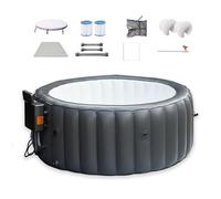 ZHDANB SPA Hinchable, SPA portátil Hinchable, Temp. máx. 40°C/104°F, Airflow 130 boquillas, 2-3 Personas, SPA Hinchable con Tapa, para Patio, jardín y áreas Exteriores 2-3people-220V