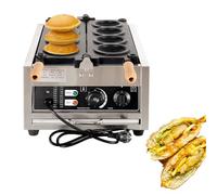ZHDANB UFO Burger Waffle Maker Ice Cream Sandwich Maker Hamburger Press with Digital Timer 5min 50℃~300℃ Ice Cream Waffle Maker for Restaurants/Coffee Shops/Food Trucks 4grids
