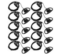 Zhdbchyuu 10X 2 Pines Clip de Oreja En Forma de D Avanzada Auriculares Ptt Auricular MicróFono para Radios de 2 Vías Gp88S Gp300 Gp68 Gp2000 Gp88 Gp3188 Cp040 Cp1200 A8 A6 A10 A12