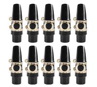 Zhdbchyuu 10X Embocadura de Plastico de Saxofon Alto Boquilla con Tapa de Hebilla de Metal Boquilla de Cojines de Cana