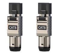 Zhdbchyuu 2 Uds. Conectores de Cable Ethernet RJ45 Cat8 RJ45, Conector de TerminacióN FáCil Sin Herramientas de Metal, Cable LAN 2000MHz 40G 22AWG - 24AWG