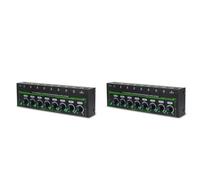 Zhdbchyuu 2X Amplificador de Auriculares HA800 Pro de 8 Canales, Amplificador Estéreo RGB, Microamplificador para Mezclador de Música, Amplificador de Sonido para Grabación (UE)
