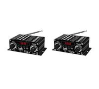 Zhdbchyuu 2X Amplificador Digital Bluetooth 12V Hogar Coche 2 Canales Altavoz de Sonido HiFi Receptor FM Amplificador de Audio Clase-AB AMP