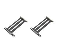 Zhdbchyuu 2X Cable Elevador PCI-e 5.0 X16 para Tarjeta de Video, Apantallado, Flexible, con Montaje de 90°, para GPU, para PC, Color Negro.