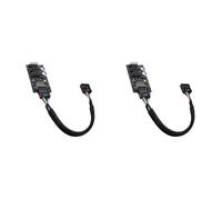 Zhdbchyuu 2X Conector de Concentrador USB de 9 Pines Divisor USB 1 A 3 USB2.0 Cable de Placa de Cabecera de 9 Pines para Refrigeración por Agua