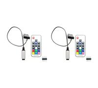 Zhdbchyuu 2X Controlador de Efecto de IluminacióN de Ventilador de Computadora, 5V 3 Pines/12V RGB Equipo de Ventilador Control de Cable/Control Remoto con Encendido/Apagado