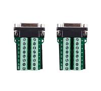 Zhdbchyuu 2X DB15 VGA D-Sub VGA 15Pines Hembra Adaptador Terminal de PCB Tablero de Desbloqueo
