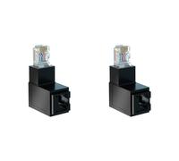 Zhdbchyuu 2X Extensor de Red de Adaptador Ethernet Macho una Hembra RJ45 Curva hacia Abajo de 90 Grados para CAT5E CAT6 CAT8 Conector de Cable Ethernet