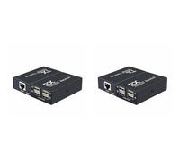 Zhdbchyuu 2X Extensor USB de 120M Extensor de Concentrador USB1.1 de 4 Puertos sobre RJ45 Ethernet USB UTP Extensión Transmisor Receptor-Enchufe de la UE