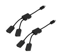 Zhdbchyuu 2X Micro-USB Cable de Host, Micro-USB Macho A 2X Tipo A Doble USB Hembra Adaptador OTG Hub Convertidor para Android Tableta Pc Y TeléFono Inteligente Negro