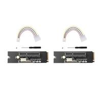 Zhdbchyuu 2X NGFF M2 una PCI-e 4X X1 Ranura Tarjeta Vertical M2 Key M una PCI Express X4 Adaptador con Indicador LED para Miner Mining