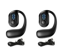 Zhdbchyuu 2X Pantalla Digital Oreja Única Auricular Bluetooth Auricular Abierto Bluetooth 5.3 Auricular Inalámbrico Auricular Negro