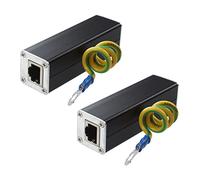 Zhdbchyuu 2X Pararrayos de Trueno Protector Sobretensiones de Red Ethernet Clavija RJ45 100MHz