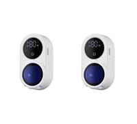 Zhdbchyuu 2X Portacepillos y Limpiador para Baño, con Luz, Ventilador de Secado, Tapa Giratoria Automática, Montaje en Pared, para Casa Inteligente.